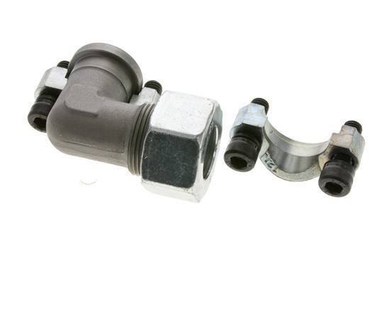 Coude 3/4'' Bride SAE 3000 PSI Acier avec 25S (M36x2) ISO 6162-1
