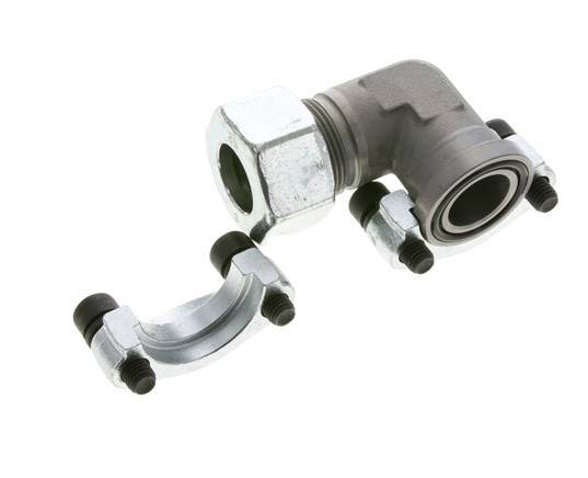 Coude 1'' Bride SAE 3000 PSI Acier avec 25S (M36x2) ISO 6162-1