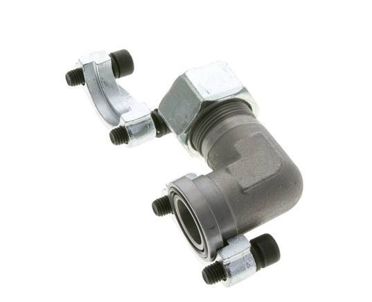 Coude 1'' Bride SAE 3000 PSI Acier avec 25S (M36x2) ISO 6162-1