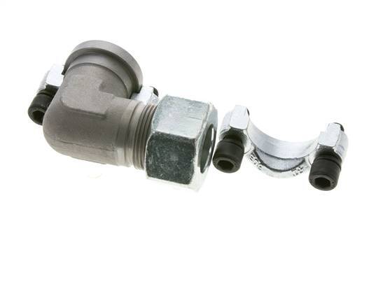 Coude 1'' Bride SAE 3000 PSI Acier avec 25S (M36x2) ISO 6162-1