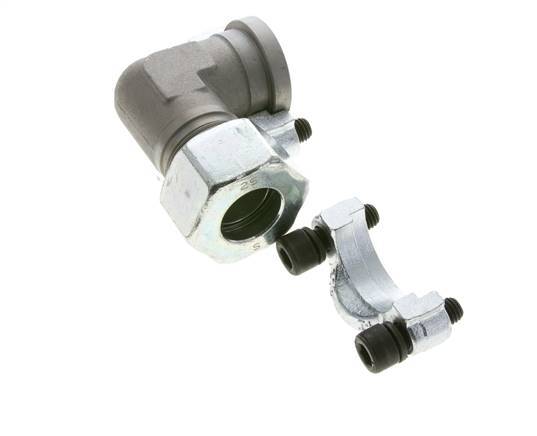 Coude 1'' Bride SAE 3000 PSI Acier avec 25S (M36x2) ISO 6162-1