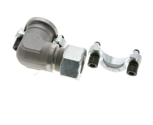 1-1/4'' Coude SAE Bride 3000 PSI Acier avec 25S (M36x2) ISO 6162-1