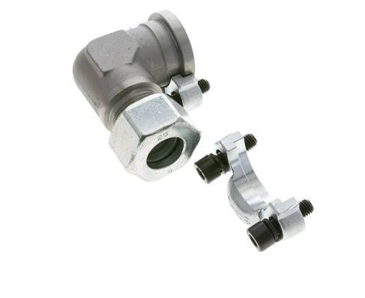 1-1/4'' Coude SAE Bride 3000 PSI Acier avec 25S (M36x2) ISO 6162-1