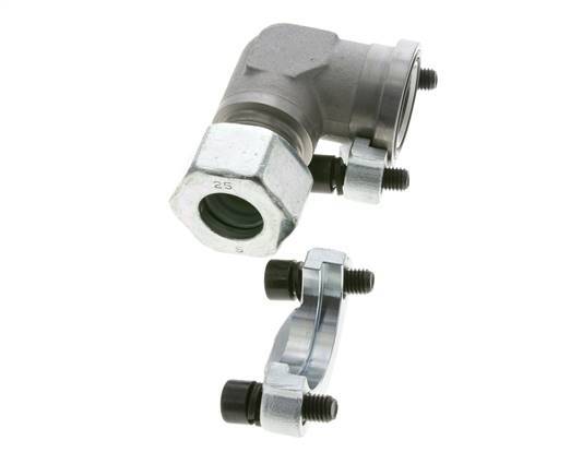 1-1/4'' Coude SAE Bride 3000 PSI Acier avec 25S (M36x2) ISO 6162-1