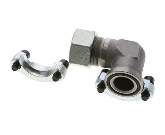1-1/4'' Elbow SAE Flange 3000 PSI Steel with 30S (M42x2) ISO 6162-1