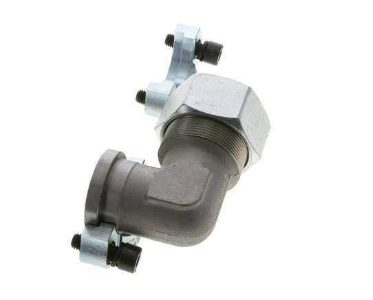 1-1/4'' Coude SAE Bride 3000 PSI Acier avec 38S (M52x2) ISO 6162-1