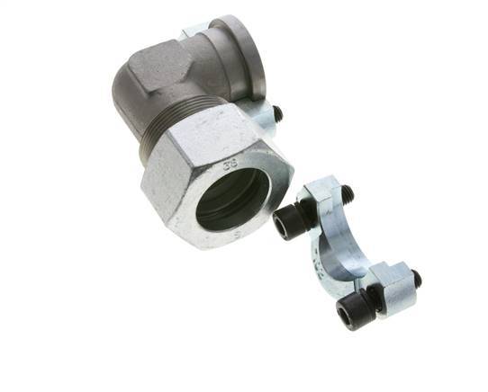 1-1/4'' Coude SAE Bride 3000 PSI Acier avec 38S (M52x2) ISO 6162-1