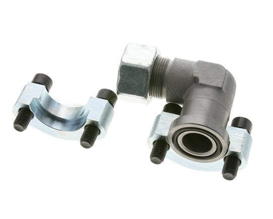 Coude 1'' Bride SAE 6000 PSI Acier avec 25S (M36x2) ISO 6162-2