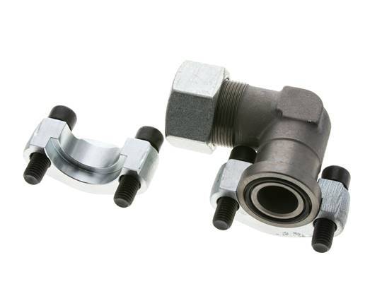 1'' Elbow SAE Flange 6000 PSI Steel with 30S (M42x2) ISO 6162-2