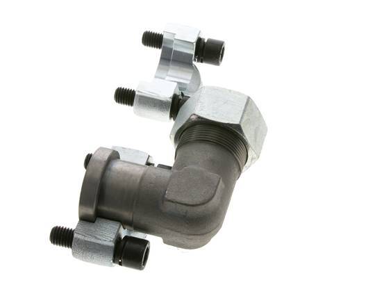 1'' Elbow SAE Flange 6000 PSI Steel with 30S (M42x2) ISO 6162-2