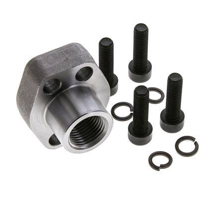 Bride SAE 1/2'' 3000 PSI en acier ordinaire avec filetage femelle G1/2'' ISO 6162-1