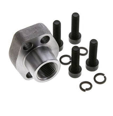 Bride SAE 1/2'' 3000 PSI en acier ordinaire avec filetage femelle G1/2'' ISO 6162-1