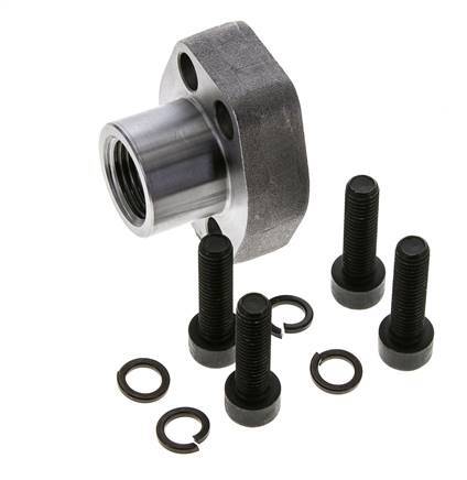 Bride SAE 1/2'' 3000 PSI en acier ordinaire avec filetage femelle G1/2'' ISO 6162-1