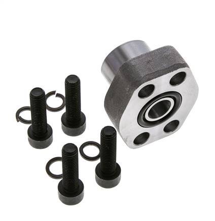 Bride SAE 1/2'' 3000 PSI en acier ordinaire avec filetage femelle G1/2'' ISO 6162-1