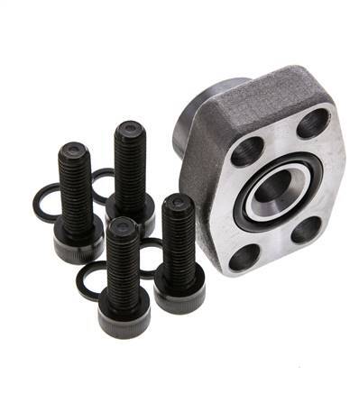 Bride SAE 3/4'' 3000 PSI en acier ordinaire avec filetage femelle G1/2'' ISO 6162-1