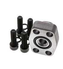 Bride SAE 3/4'' 3000 PSI en acier ordinaire avec filetage femelle G1/2'' ISO 6162-1