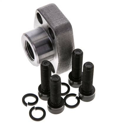 Bride SAE 3/4'' 3000 PSI en acier ordinaire avec filetage femelle G1/2'' ISO 6162-1