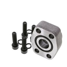1-1/4'' SAE Flange 3000 PSI Plain Steel with G1'' Female Threads ISO 6162-1