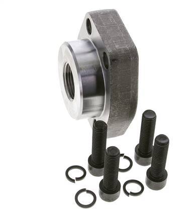 2'' SAE Flange 3000 PSI Plain Steel with G1'' Female Threads ISO 6162-1