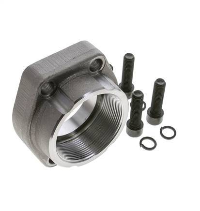 2-1/2'' SAE Flange 3000 PSI Plain Steel with G2-1/2'' Female Threads ISO 6162-1