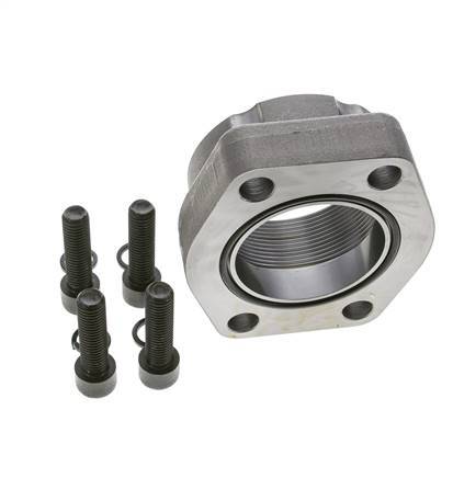 2-1/2'' SAE Flange 3000 PSI Plain Steel with G2-1/2'' Female Threads ISO 6162-1