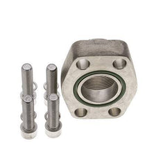 1-1/2'' SAE Flange 3000 PSI Stainless Steel with G1-1/2'' Female Threads ISO 6162-1