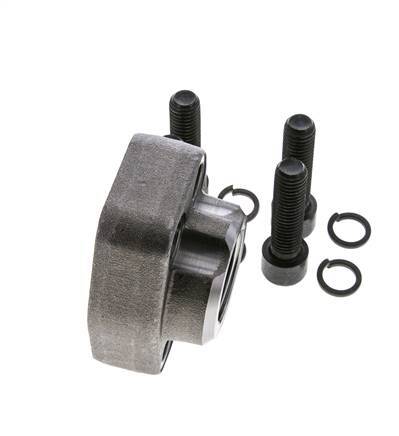 Bride SAE 1'' 6000 PSI en acier ordinaire avec filetage femelle G1'' ISO 6162-2