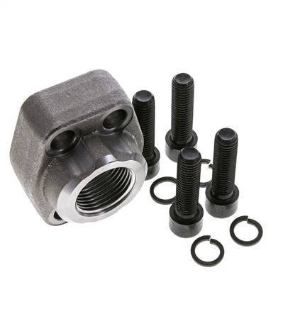 Bride SAE 1'' 6000 PSI en acier ordinaire avec filetage femelle G1'' ISO 6162-2