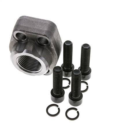 Bride SAE 1'' 6000 PSI en acier ordinaire avec filetage femelle G1'' ISO 6162-2