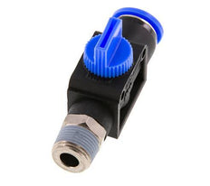 Vanne manuelle d'arrêt à 3/2 voies 12 mm - R3/8'' plastique/laiton Ventilation côté tube