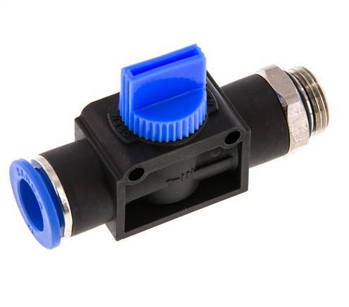 Vanne manuelle d'arrêt à 3/2 voies 12 mm - G3/8'' plastique/laiton Ventilation côté tube