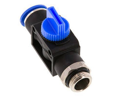Vanne manuelle d'arrêt à 3/2 voies 12 mm - G3/8'' plastique/laiton Ventilation côté tube