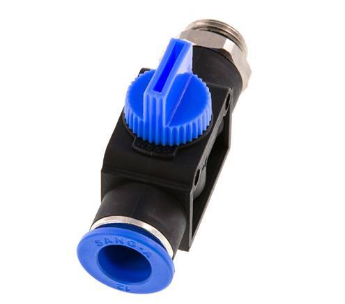Vanne manuelle d'arrêt à 3/2 voies 12 mm - G3/8'' plastique/laiton Ventilation côté tube