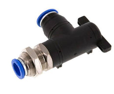 Robinet à boisseau sphérique coudé à 2 voies 12 mm Bulkhead en plastique/laiton