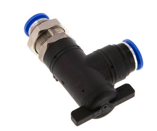 2-Way Elbow Ball Valve 12 mm Plastic/Brass Bulkhead