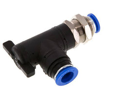 Robinet à boisseau sphérique coudé à 2 voies 12 mm Bulkhead en plastique/laiton