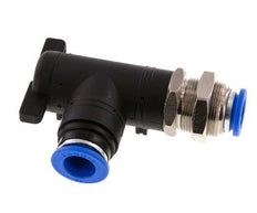 Robinet à boisseau sphérique coudé à 2 voies 12 mm Bulkhead en plastique/laiton
