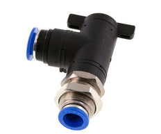 Robinet à boisseau sphérique coudé à 2 voies 12 mm Bulkhead en plastique/laiton