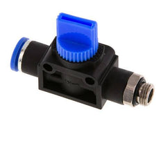 Vanne manuelle d'arrêt à 3/2 voies 8 mm - G1/8'' plastique/laiton Filetage côté ventilation