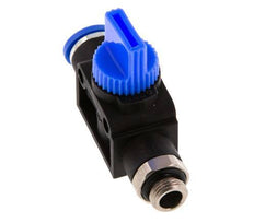 Vanne manuelle d'arrêt à 3/2 voies 8 mm - G1/8'' plastique/laiton Filetage côté ventilation
