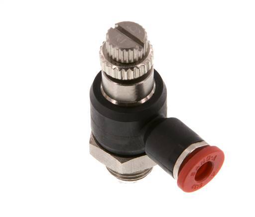 Coude d'entrée pour silencieux 4 mm - G1/8'' laiton/PA 66