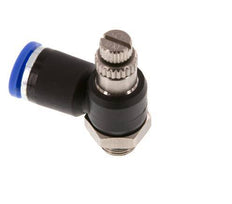 Coude de sortie de compteur du silencieux Flow Control 8 mm - G1/8'' laiton/PA 66