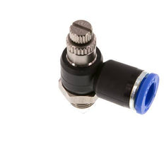 Coude de sortie de compteur du silencieux Flow Control 8 mm - G1/8'' laiton/PA 66