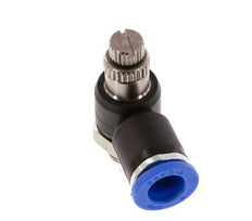 Coude de sortie de compteur du silencieux Flow Control 8 mm - G1/8'' laiton/PA 66