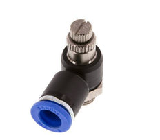 Coude de sortie de compteur du silencieux Flow Control 8 mm - G1/8'' laiton/PA 66