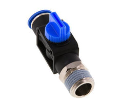 Vanne manuelle d'arrêt à 3/2 voies 12 mm - R1/2'' plastique/laiton Ventilation côté tube