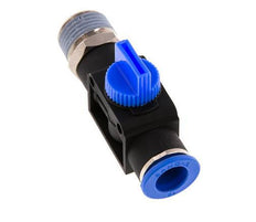 Vanne manuelle d'arrêt à 3/2 voies 12 mm - R1/2'' plastique/laiton Ventilation côté tube