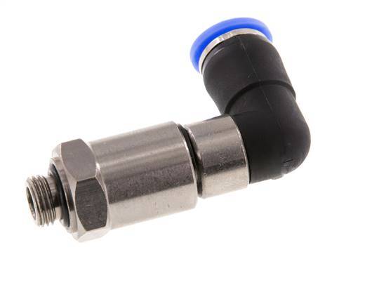 8mm & G1/8'' Elbow Quick Swivel Joint Push-In-Male Threads Nickel-Plated Brass/PBT NBR Rotatable