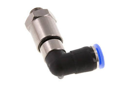 Coude 8mm & G1/8'' Joint rapide pivotant Filets mâles Push-In Laiton nickele/PBT NBR Rotatif