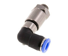 Coude 8mm & G1/8'' Joint rapide pivotant Filets mâles Push-In Laiton nickele/PBT NBR Rotatif